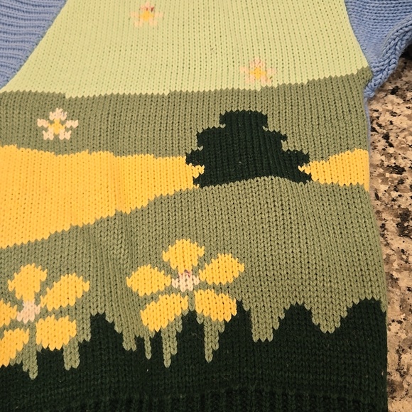 VINTAGE SUPPLY SPLIT NECK FLORAL CARDIGAN .SIZE SMALL. MADE IN THE U.K. FLOWERS - Picture 11 of 13